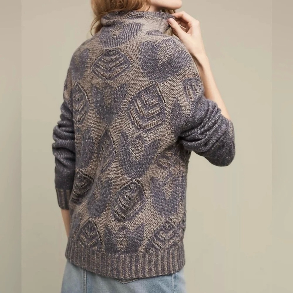 Anthropologie Folk Hansel from Basel Blue Foliage Sweater size small - Picture 2 of 3